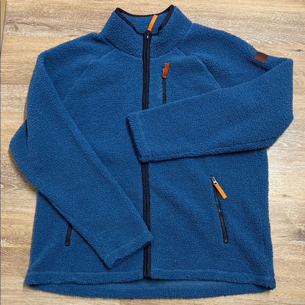 Cloudveil Men’s Blue Lightweight Sherpa Jacket high neck Size XL